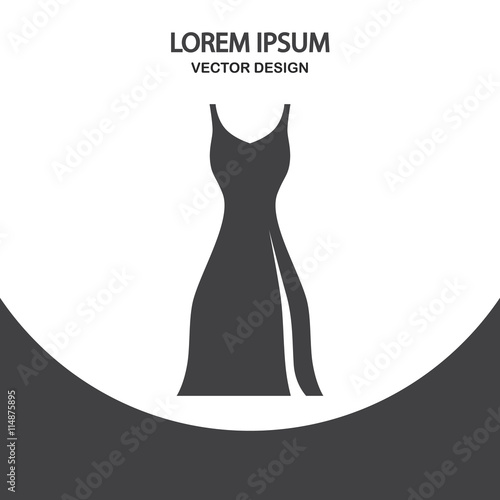 Evening dress icon on the background