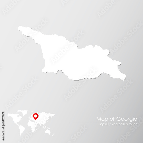 Vector map of Georgia with world map infographic style.

