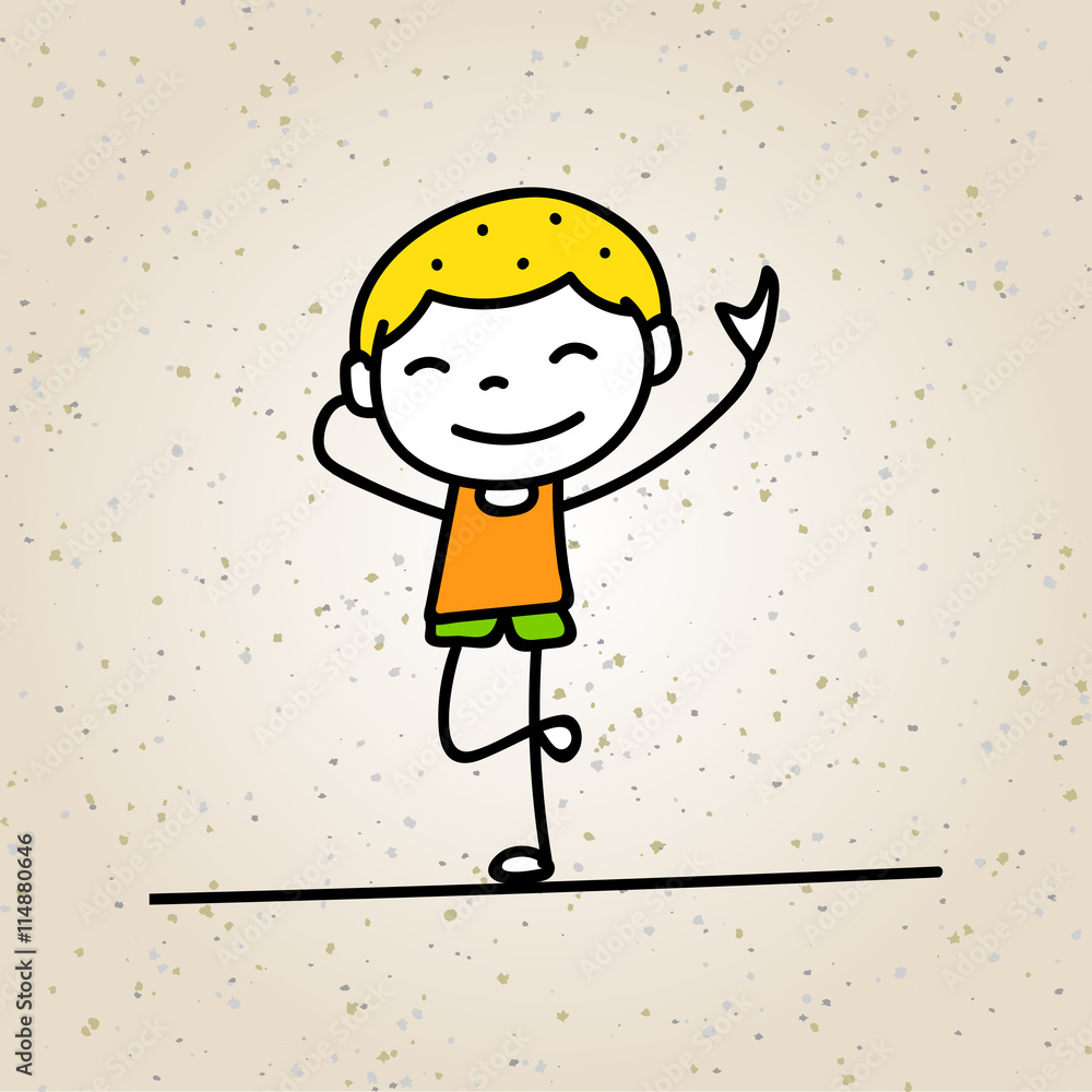 hand drawing cartoon happy boy smile with happiness concept char hand drawing cartoon happy boy smile with happiness concept char