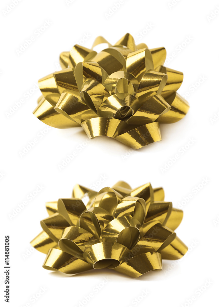 Decorational ribbon gift bow isolated Decorational ribbon gift bow isolated