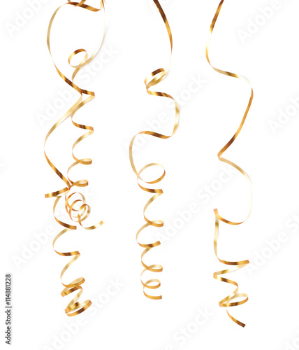 Curly and glossy ribbon isolated