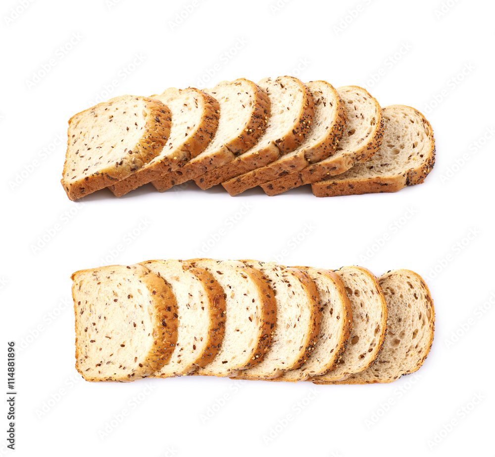 Sliced white bread loaf isolated Sliced white bread loaf isolated