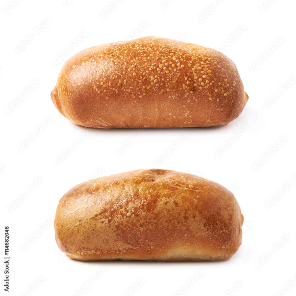 Pastry pocket with sausage isolated Pastry pocket with sausage isolated