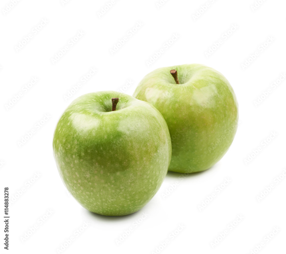 Green granny Smith apple isolated