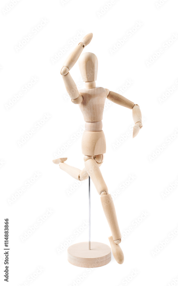 Human doll puppet statuette isolated Human doll puppet statuette isolated