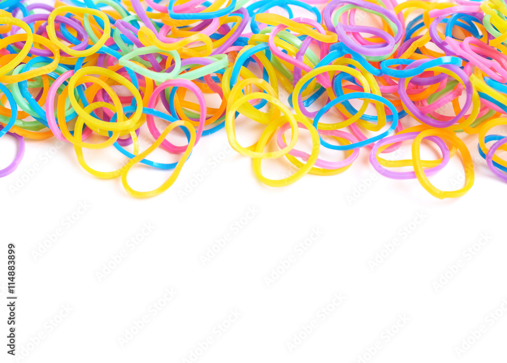 Surface covered with multiple loom bands Surface covered with multiple loom bands