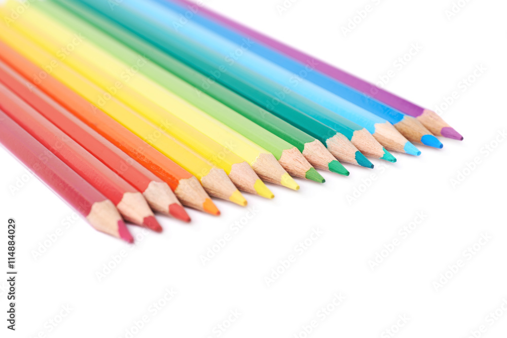 Fototapeta premium Multiple colorful color pencils composition