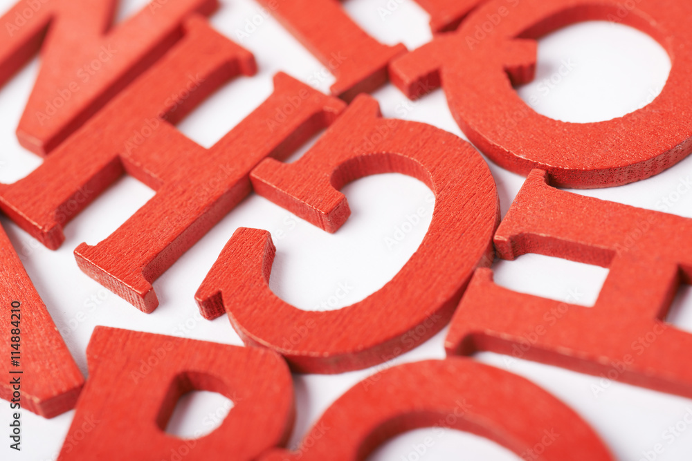 Surface covered with the wooden letters Surface covered with the wooden letters