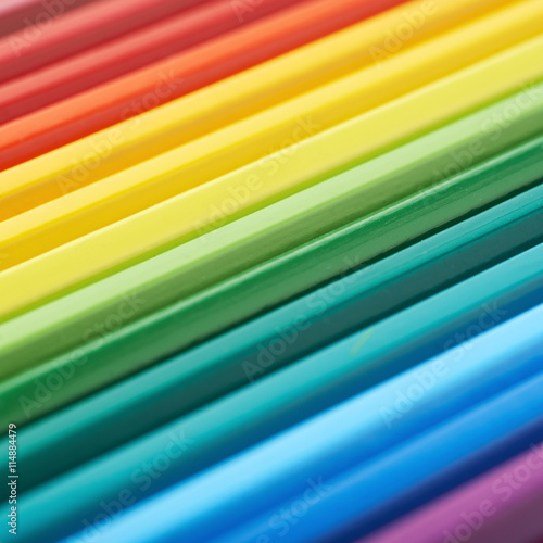 Multiple colorful color pencils composition
