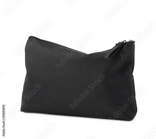 Black cosmetic bag isolated