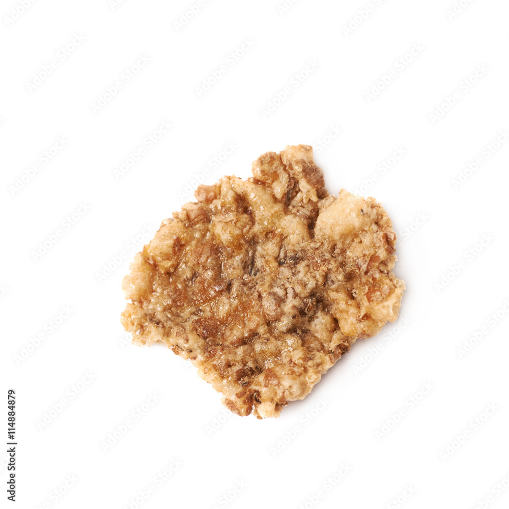 Single wholegrain cereal flake isolated Single wholegrain cereal flake isolated