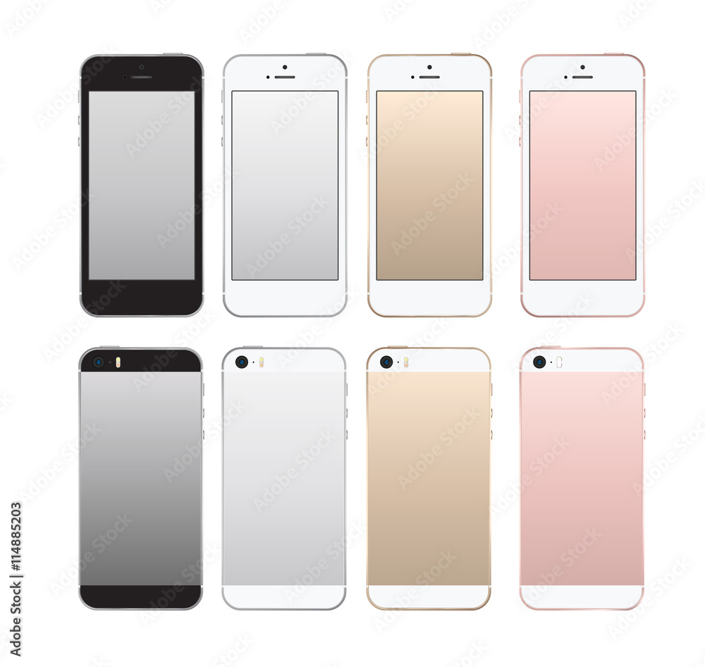 Realistic smartphone front perspective set mockup. Vector illustration. for printing and web element, Game and application mockup. Realistic smartphone front perspective set mockup. Vector illustration. for printing and web element, Game and application mockup.