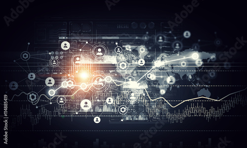 Network community concept . mixed media