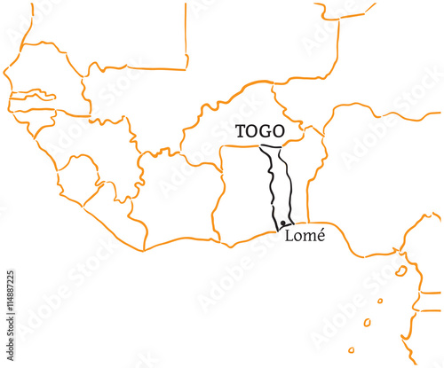 Togo hand-drawn sketch map
