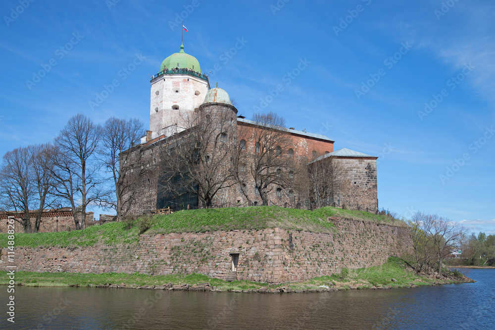 Vyborg castle the may sunny day. Leningrad region, Russia