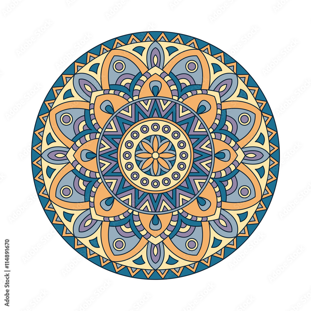 Abstract design elements. Round mandalas in vector. Graphic template for your design. Decorative retro ornament.