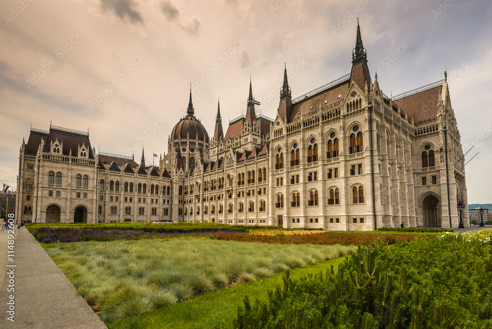 Parliament building in Budapest in sunny ,summer day .Hungary