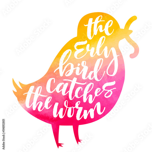 Bird lettering composition