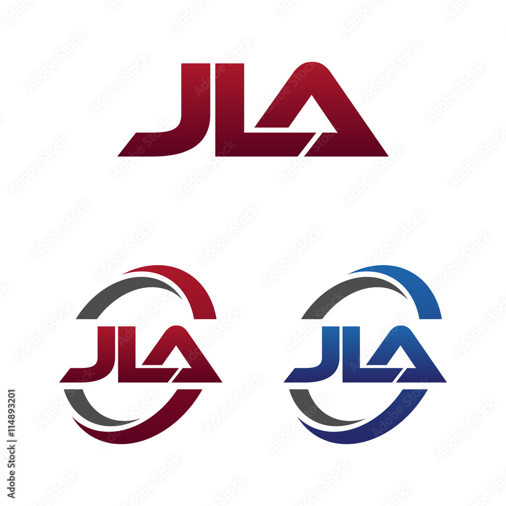 Modern 3 Letters Initial logo Vector Swoosh Red Blue jla Modern 3 Letters Initial logo Vector Swoosh Red Blue jla