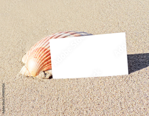 Billede på lærred lank white card with copy space