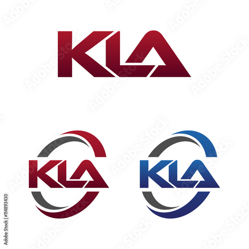 Modern 3 Letters Initial logo Vector Swoosh Red Blue kla