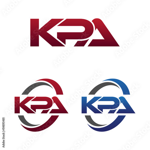 Modern 3 Letters Initial logo Vector Swoosh Red Blue kpa photo