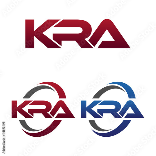Modern 3 Letters Initial logo Vector Swoosh Red Blue kra