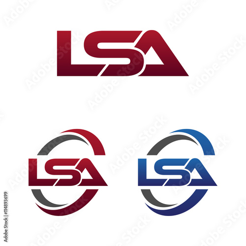 Modern 3 Letters Initial logo Vector Swoosh Red Blue lsa photo