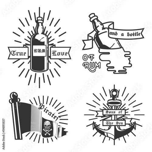Vintage pirate emblems