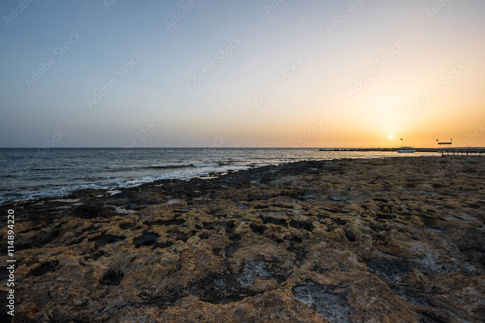 Beautiful sunset over the Mediterranean Sea, Cyprus Beautiful sunset over the Mediterranean Sea, Cyprus