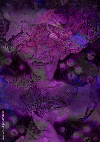 abstract deccorative violett background with lilac fairy photo