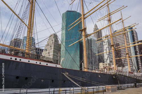 Old ship at the South Street Seaport in New York