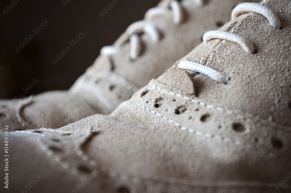 Scarpe in finta pelle marrone Stock Photo | Adobe Stock