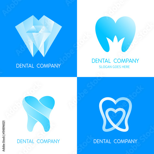Dental logo icon design template elements. Vector tooth care signs