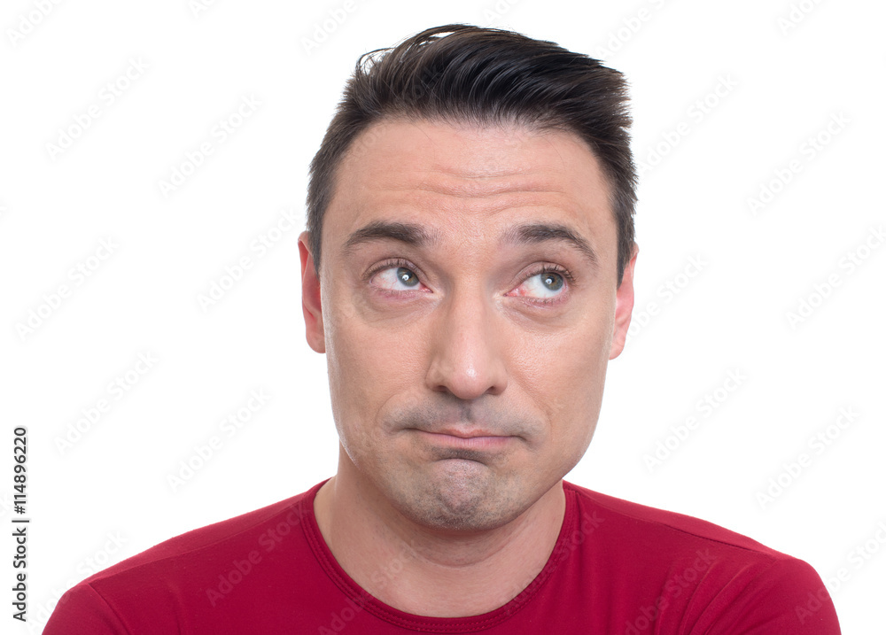 Obraz premium Young man looking up