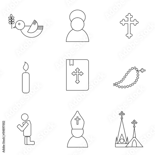 Christianity Vector icons set