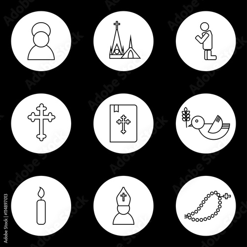 Christianity Vector icons set