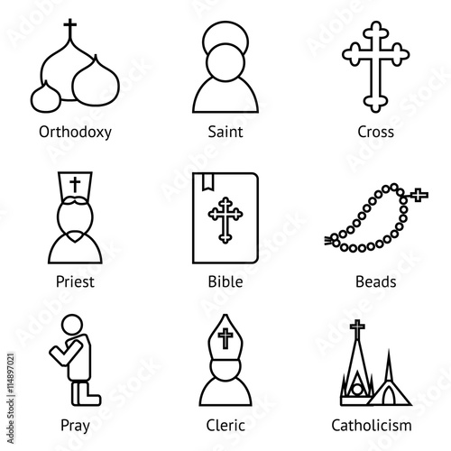 Christianity Vector icons set