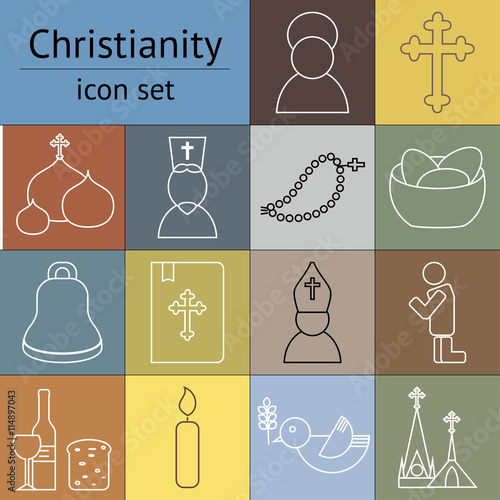 Christianity Vector icons set