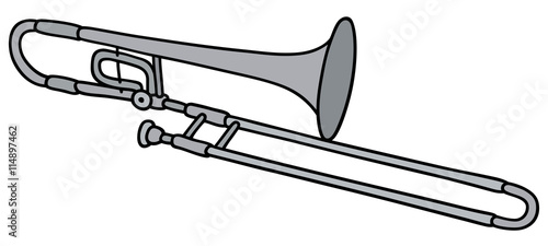 Trombone / Hand drawing, vector illustration