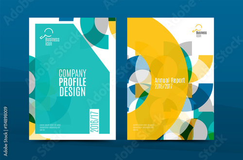 Geometric mosaic design, a4 size business corporate correspondence letter cover