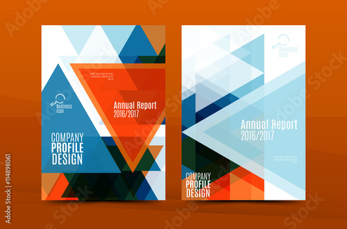 Geometric mosaic design, a4 size business corporate correspondence letter cover