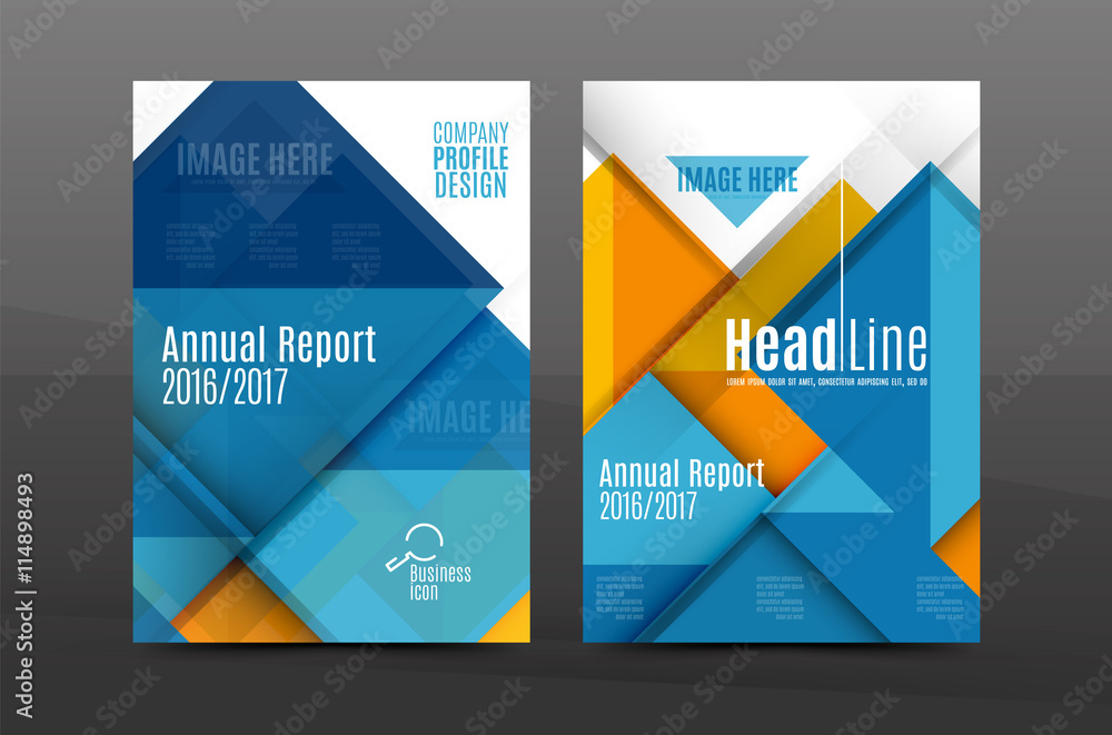 Square and triangle design annual report template Square and triangle design annual report template