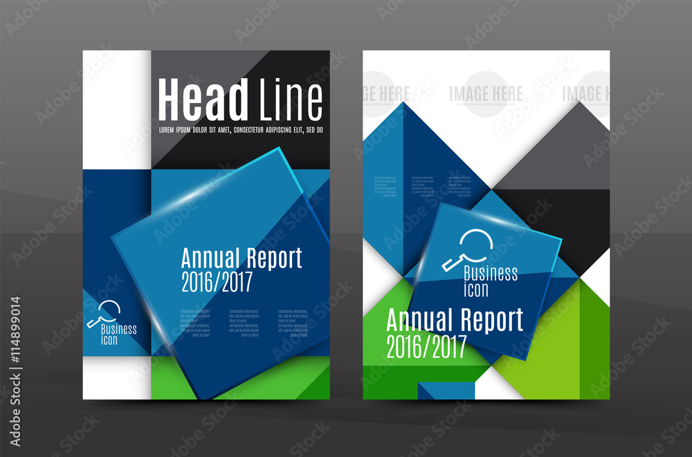 Fototapeta premium A4 flyer or annual report layout geometric shape design