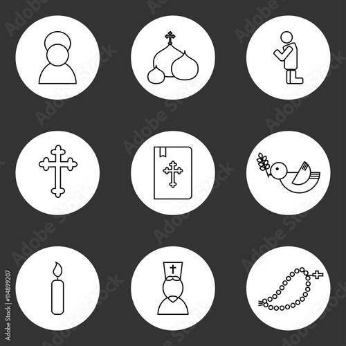 Jesus Christ,Vector icons set