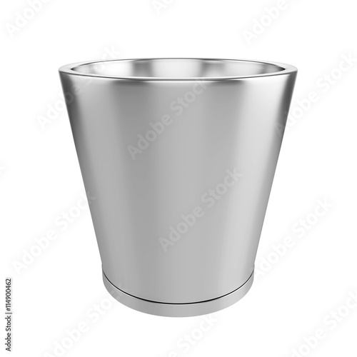 Silver Pot Isolated on White Background, 3D rendering