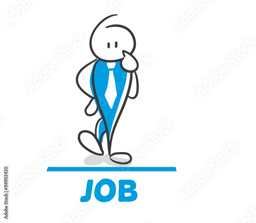 Stick Figure Series Blue / Job