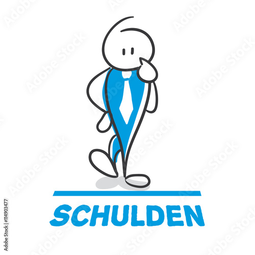 Stick Figure Series Blue / Schulden