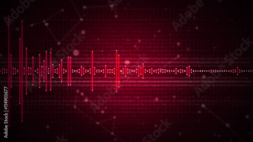Audio spectrum animation, abstract sound visualization as music background
