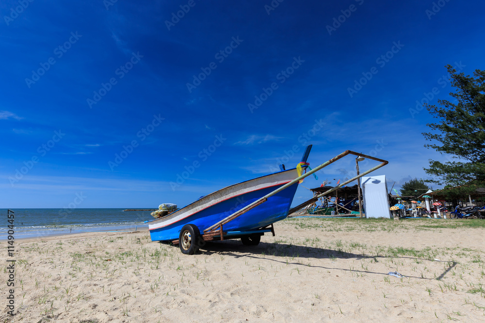 Fishermen boats on the cart Fishermen boats on the cart